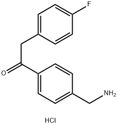 1-(4-Aminomethyl-phenyl)-2-(4-fluoro-phenyl)-ethanone hydrochloride结构式