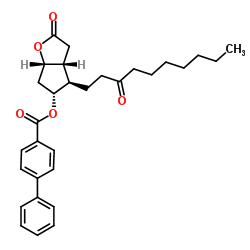 1,1'-BIPHENYL]-4-CARBOXYLIC ACID,HEXAHYDRO-2-OXO-4-(3-OXODECYL)-2H-CYCLOPENTA[B]FURAN-5-YL ESTER,[3AR-(3AA,4A,5SS,6AA)] Structure