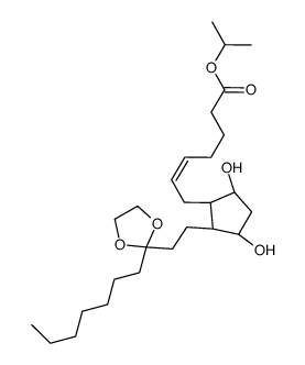 propan-2-yl (E)-7-[(1R,2R,3R,5S)-2-[2-(2-heptyl-1,3-dioxolan-2-yl)ethyl]-3,5-dihydroxycyclopentyl]hept-5-enoate结构式