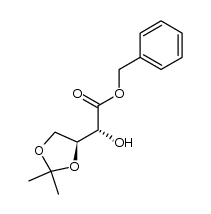 [4S-(R*,S*)]-α-Hydroxy-2,2-dimethyl-1,3-dioxolan-4-essigsaeure(phenylmethyl)ester结构式