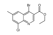 4-Bromo-8-chloro-6-methylquinoline-3-carboxylic acid ethyl ester结构式