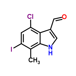 4-Chloro-6-iodo-7-methyl-1H-indole-3-carbaldehyde结构式