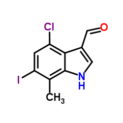 4-Chloro-6-iodo-7-methyl-1H-indole-3-carbaldehyde structure