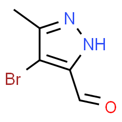 4-Bromo-3-methyl-1H-pyrazole-5-carbaldehyde结构式