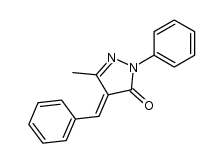 (4E)-4-benzylidene-5-methyl-2-phenyl-3,4-dihydropyrazol-3(3H)-one结构式