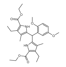 Bis(5-ethoxycarbonyl-4-ethyl-3-methyl-2-pyrryl)(2,5-dimethoxyphenyl)methan结构式