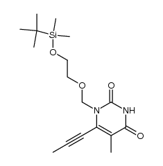 1-[[2-[(tert-butyldimethylsilyl)oxy]ethoxy]methyl]-6-(2-methylethynyl)thymine结构式
