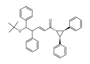 (E)-5-(tert-butoxy)-1-((1r,2R,3S)-2,3-diphenylcyclopropyl)-4,5-diphenylpent-2-en-1-one结构式