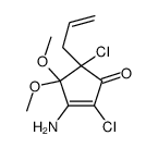 3-amino-2,5-dichloro-4,4-dimethoxy-5-prop-2-enyl-cyclopent-2-en-1-one structure