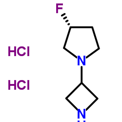 (3S)-1-(氮杂环丁烷-3-基)-3-氟吡咯烷二盐酸盐结构式