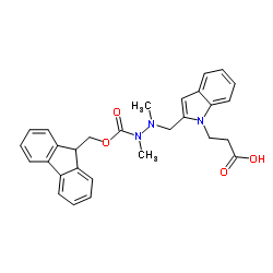 3-[2-({2-[(9H-Fluoren-9-ylmethoxy)carbonyl]-1,2-dimethylhydrazino}methyl)-1H-indol-1-yl]propanoic acid Structure