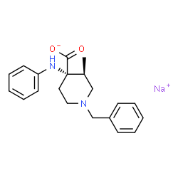 顺-3-甲基-4-(苯基氨基)-1-(苯基甲基)-4-哌啶羧酸一钠盐结构式