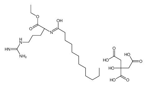 ethyl (2S)-5-(diaminomethylideneamino)-2-(dodecanoylamino)pentanoate,2-hydroxypropane-1,2,3-tricarboxylic acid结构式
