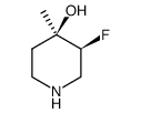 Cis-3-Fluoro-4-Methylpiperidin-4-Ol Structure