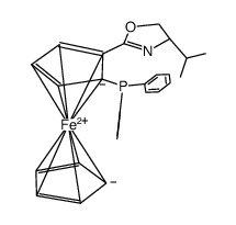 (S)-1-(二苯基膦基)-2-[(S)-4-异丙基恶唑啉-2-基]二茂铁结构式