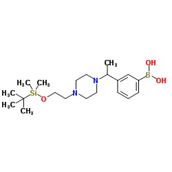 (3-(1-(4-(2-((tert-butyldimethylsilyl)oxy)ethyl)piperazin-1-yl)ethyl)phenyl)boronic acid Structure