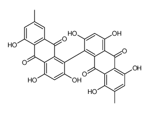2,2',4,4',5,5',8-Heptahydroxy-7,7'-dimethyl[1,1'-bianthracene]-9,9',10,10'-tetrone structure
