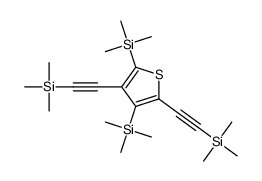 trimethyl-[4-trimethylsilyl-3,5-bis(2-trimethylsilylethynyl)thiophen-2-yl]silane结构式