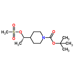 2-Methyl-2-propanyl 4-{(1S)-1-[(methylsulfonyl)oxy]ethyl}-1-piperidinecarboxylate structure