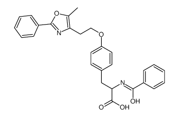 (2S)-2-benzamido-3-[4-[2-(5-methyl-2-phenyl-1,3-oxazol-4-yl)ethoxy]phenyl]propanoic acid结构式