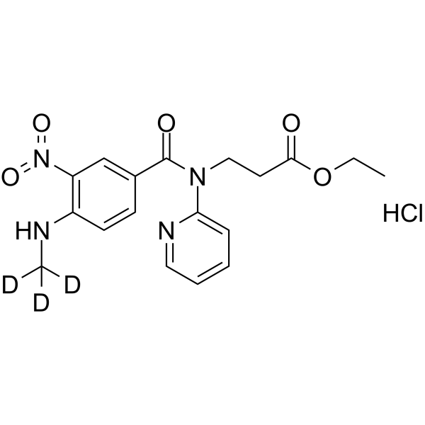 Ethyl 3-(4-(methylamino)-3-nitro-N-(pyridin-2-yl)benzamido)propanoate-d3 hydrochloride结构式