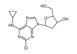 (2R,3S,5R)-5-[2-chloro-6-(cyclopropylamino)purin-9-yl]-2-(hydroxymethyl)oxolan-3-ol Structure