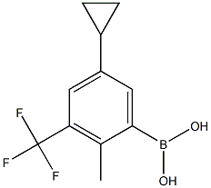 2-Methyl-3-trifluoromethyl-5-cyclopropylphenylboronic acid Structure