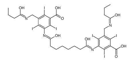 3-[(butanoylamino)methyl]-5-[[8-[3-[(butanoylamino)methyl]-5-carboxy-2,4,6-triiodoanilino]-8-oxooctanoyl]amino]-2,4,6-triiodobenzoic acid Structure