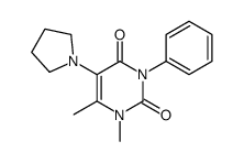 1,6-Dimethyl-3-phenyl-5-(1-pyrrolidinyl)pyrimidine-2,4(1H,3H)-dione结构式