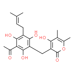3-[4-Acetyl-2,3,6-trihydroxy-5-(3-methyl-2-butenyl)benzyl]-4-hydroxy-5,6-dimethyl-2H-pyran-2-one picture