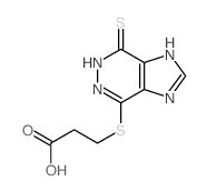 3-[(5-sulfanylidene-3,4,7,9-tetrazabicyclo[4.3.0]nona-1,6,8-trien-2-yl)sulfanyl]propanoic acid Structure