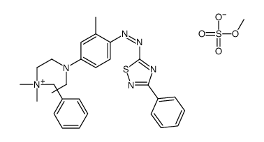 benzyl[2-[ethyl[3-methyl-4-[(3-phenyl-1,2,4-thiadiazol-5-yl)azo]phenyl]amino]ethyl]dimethylammonium methyl sulphate picture