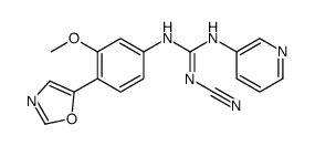 1-cyano-2-[3-methoxy-4-(1,3-oxazol-5-yl)phenyl]-3-pyridin-3-ylguanidine结构式