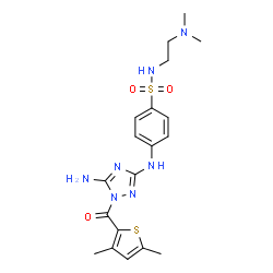 1H-1,2,4-Triazole-3,5-diamine,N3-[4-[[[2-(dimethylamino)ethyl]mino]sulfonyl]phenyl]-1-[(3,5-dimethyl-2-thienyl)carbonyl]- (9CI) Structure