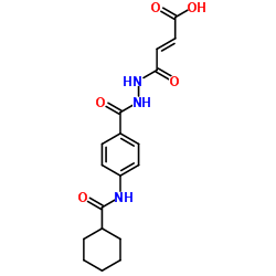 (2E)-4-(2-{4-[(Cyclohexylcarbonyl)amino]benzoyl}hydrazino)-4-oxo-2-butenoic acid Structure