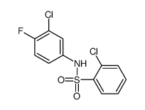 2-chloro-N-(3-chloro-4-fluorophenyl)benzenesulfonamide结构式