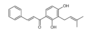 (2E)-1-[2,4-Dihydroxy-3-(3-methyl-2-butenyl)phenyl]-3-phenyl-2-propen-1-one结构式