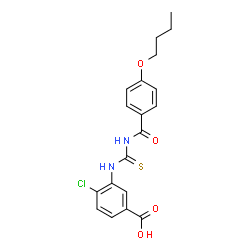 3-[[[(4-BUTOXYBENZOYL)AMINO]THIOXOMETHYL]AMINO]-4-CHLORO-BENZOIC ACID Structure