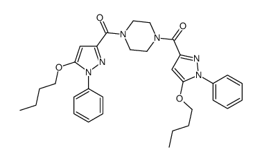 [4-(5-butoxy-1-phenylpyrazole-3-carbonyl)piperazin-1-yl]-(5-butoxy-1-phenylpyrazol-3-yl)methanone结构式