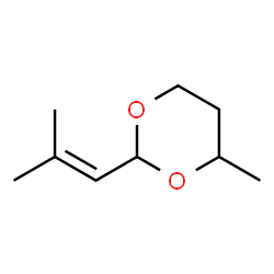 4-methyl-2-(2-methyl-1-propenyl)-1,3-dioxane结构式