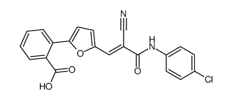 2-[5-[(Z)-3-(4-chloroanilino)-2-cyano-3-oxoprop-1-enyl]furan-2-yl]benzoic acid Structure