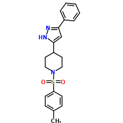 Piperidine, 1-[(4-methylphenyl)sulfonyl]-4-(5-phenyl-1H-pyrazol-3-yl)- (9CI) structure