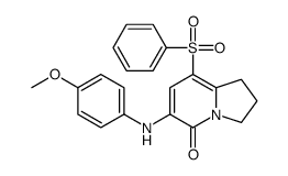 8-BENZENESULFONYL-6-(4-METHOXYPHENYLAMINO)-2,3-DIHYDRO-1H-INDOLIZIN-5-ONE结构式