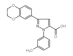 3-(2,3-dihydrobenzo[b][1,4]dioxin-7-yl)-1-m-tolyl-1h-pyrazole-5-carboxylic acid结构式