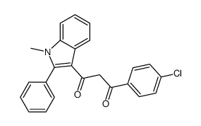 1-(4-chlorophenyl)-3-(1-methyl-2-phenylindol-3-yl)propane-1,3-dione结构式