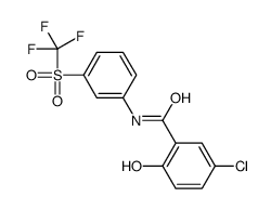 5-chloro-2-hydroxy-N-[3-(trifluoromethylsulfonyl)phenyl]benzamide结构式