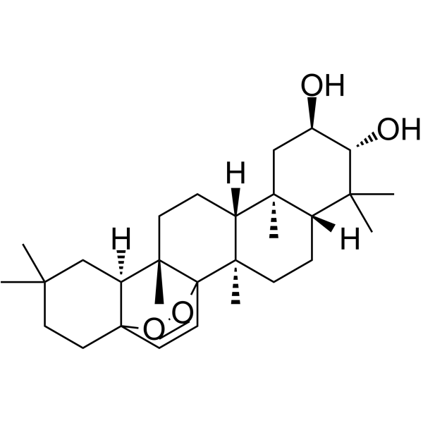 14,17-epidioxy-28-nor-15-taraxerene-2,3-diol Structure