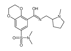 7-(N,N-dimethylsulphamoyl)-2,3-dihydro-N-[(1-methyl-2-pyrrolidinyl)methyl]-1,4-benzodioxin-5-carboxamide结构式