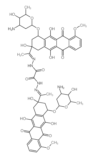 Ethanedioic acid, bis[[1-[4-[(3-amino-2,3, 6-trideoxy-.alpha.-L-lyxo-hexopyranosyl)oxy]-1,2,3,4,6, 11-hexahydro-2,5,12-trihydroxy-7-methoxy-6, 11-dioxo-2-naphthacenyl]ethylidene]hydrazide], dihydrochl structure