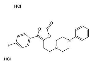 4-(4-fluorophenyl)-5-[2-(4-phenyl-1-piperazinyl)ethyl]-1,3-dioxol-2-one dihydrochloride Structure